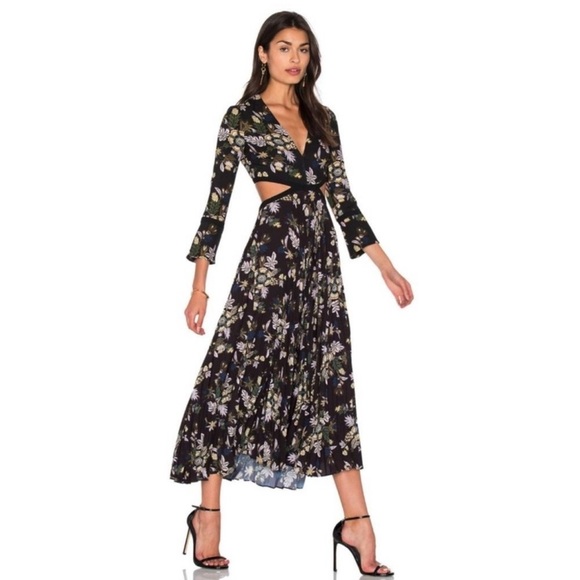 A.L.C. Josefa Silk Midi Dress 8 - Picture 2 of 14